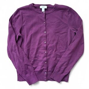 LOFT purple cardigan